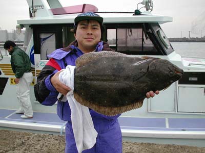 うすい丸で釣ったヒラメ3.5kg